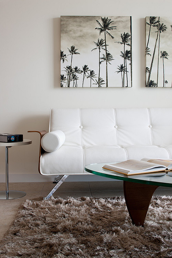 modern living room with art work