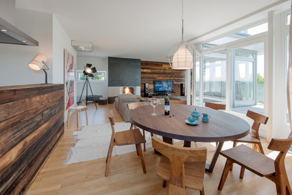 rustic dining area