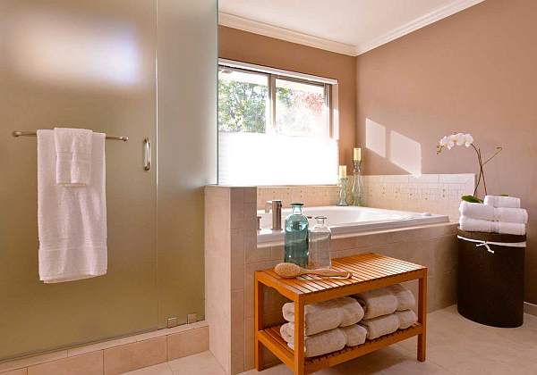 shower with frosted glass for privacy