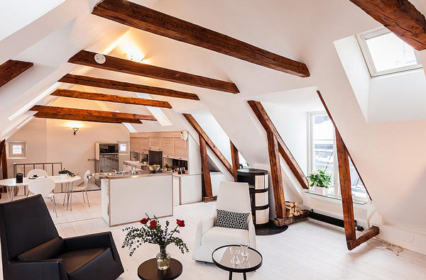 white modern living room in stockholm