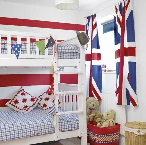 Adding a touch of class to the boys' bedroom with Union Jack curtains