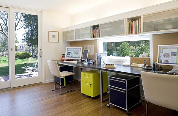 Ample storage in a home office