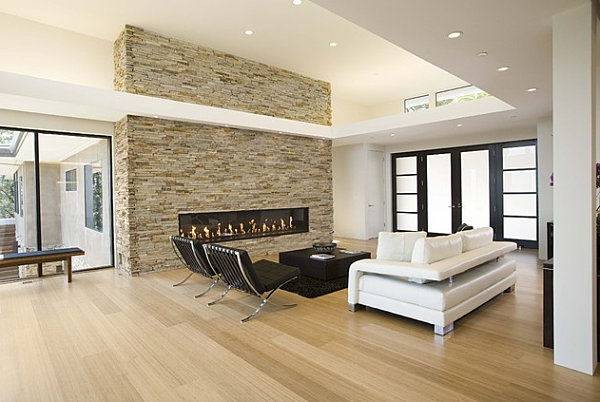 Bamboo flooring in a modern living room