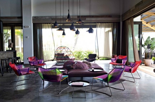 Beat Shades Over Dining Area via Really Nice Things