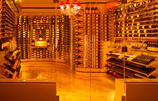 Beautiful reserve wine racking system employed by this cellar