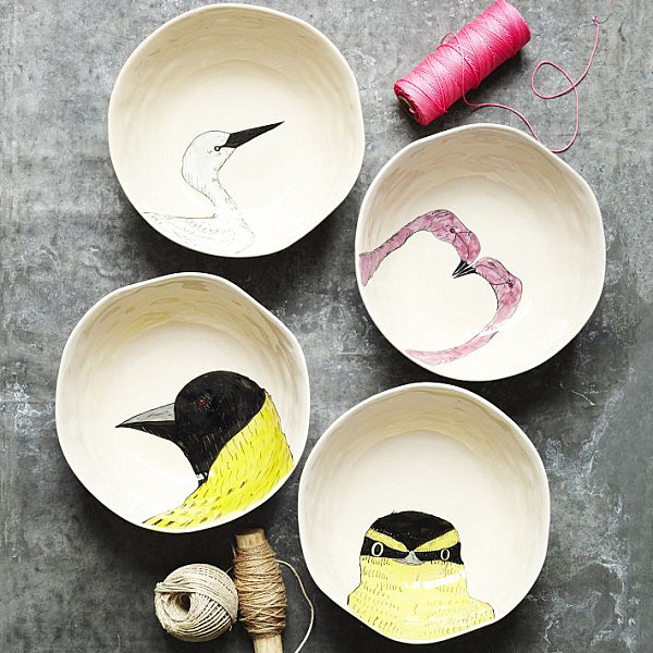 Bird serving bowls