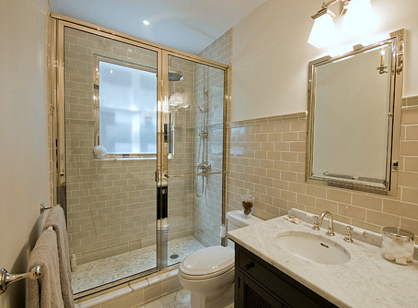 Charming details in a tiled bathroom