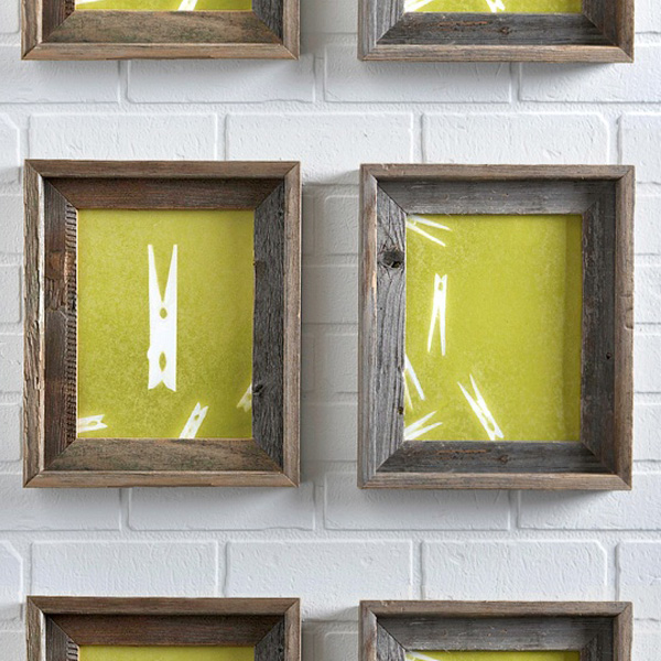 Clothes pin print in rustic wooden frames