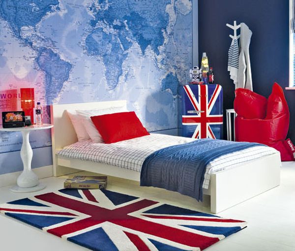 Colorful British themed kids' room