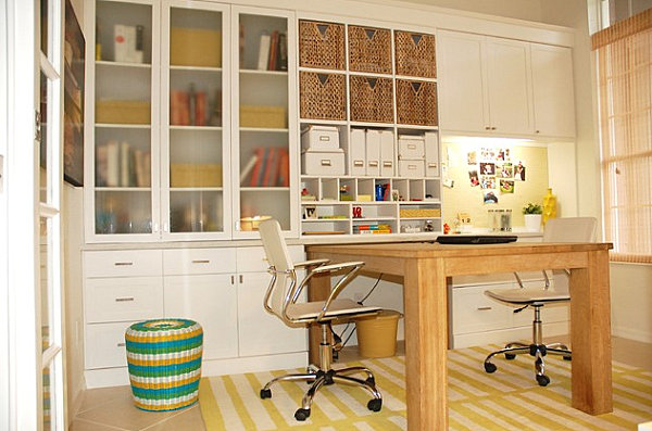 Concealed storage in a home office