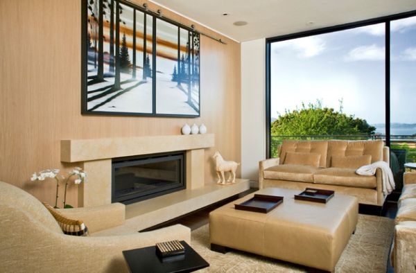 Contemporary gas fireplace for a chic and stylish house