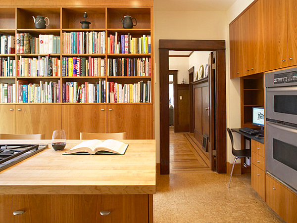 Cork flooring in a contemporary kitchen