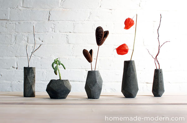 DIY Modern Concrete Geometric Vases