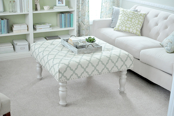 DIY Padded Ottoman Coffee Table