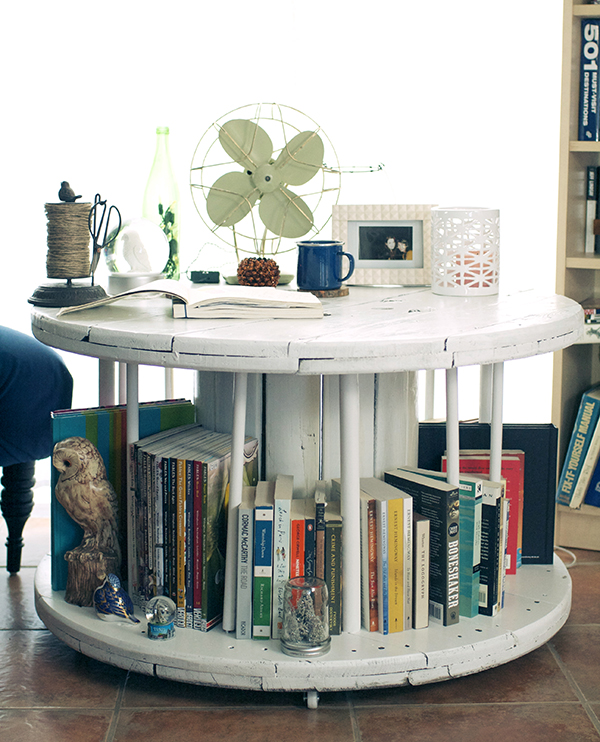 DIY Spool Library Coffee Table