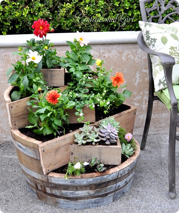 DIY Wine Barrel Planter