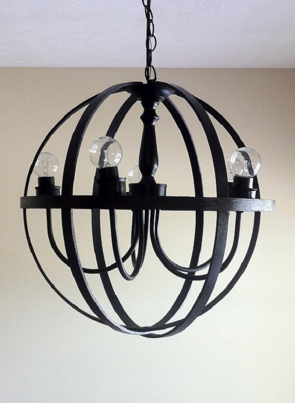 DIY black orb chandelier