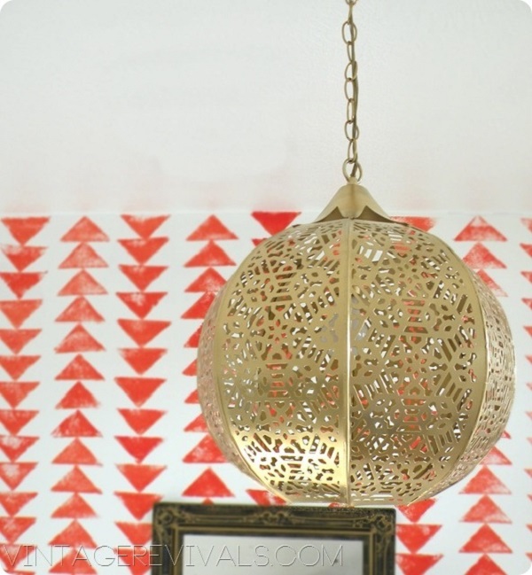 DIY gold lantern chandelier