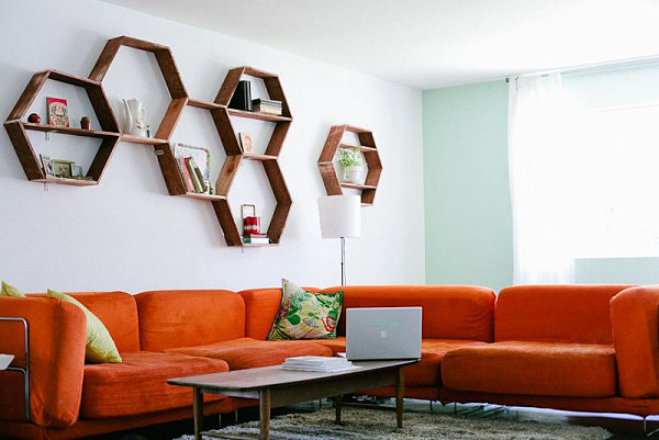 DIY honeycomb shelves