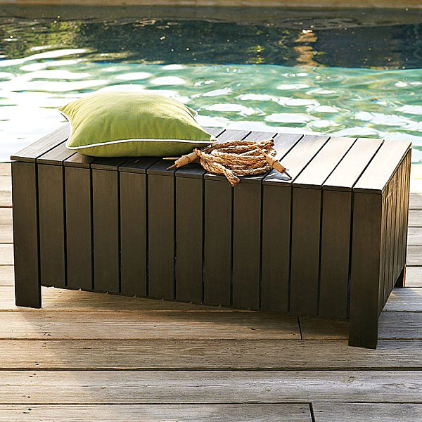 Eco-friendly slatted storage bench