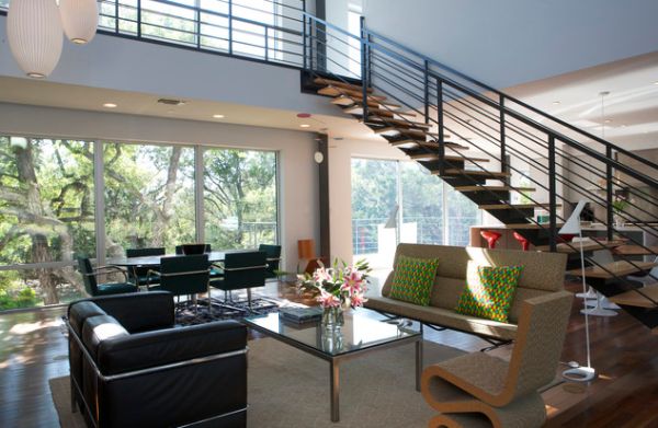 Elegant floating stairway perfect for a home filled with fabulous furnishings