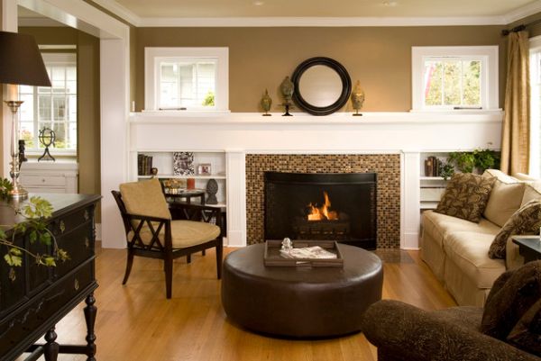 Elegant living room has a warm and inviting look