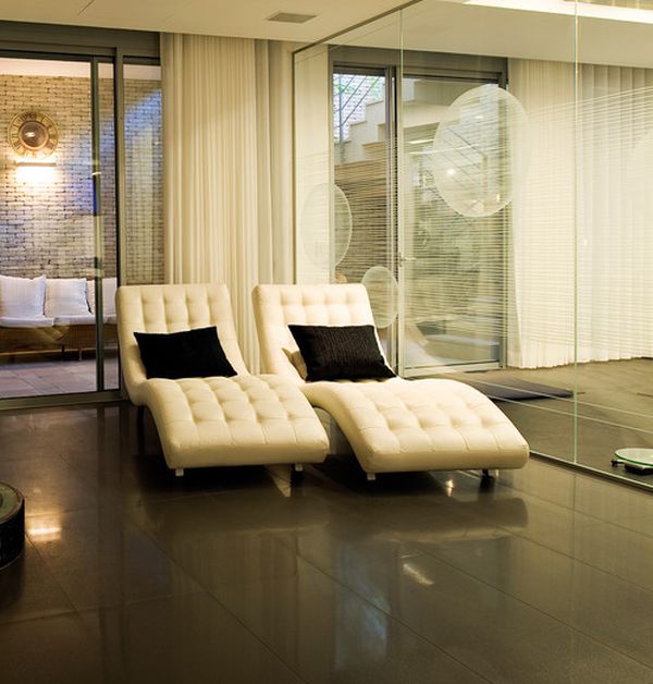 Exquisite modern chaise lounges in cream for the semi-minimalist home