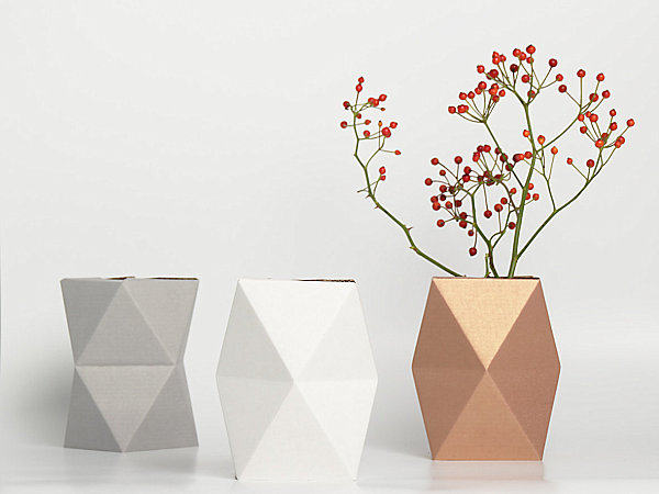 Faceted geometric vases