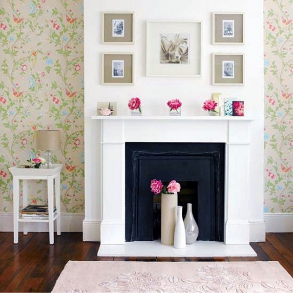 Fireplace flower display DIY