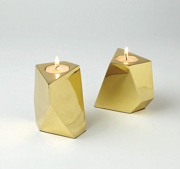 Geometric votives in brass