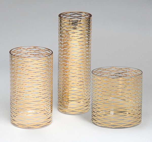 Gold glass vases