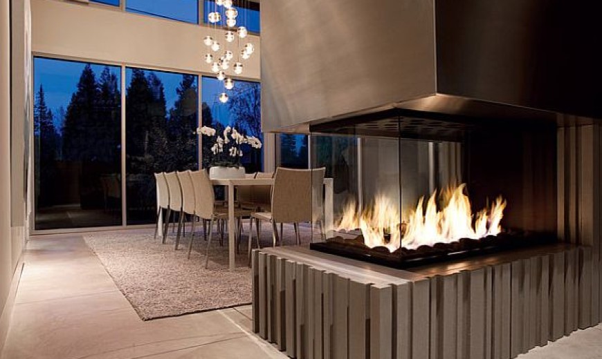 34 Modern Fireplace Designs With Glass For The Contemporary Home