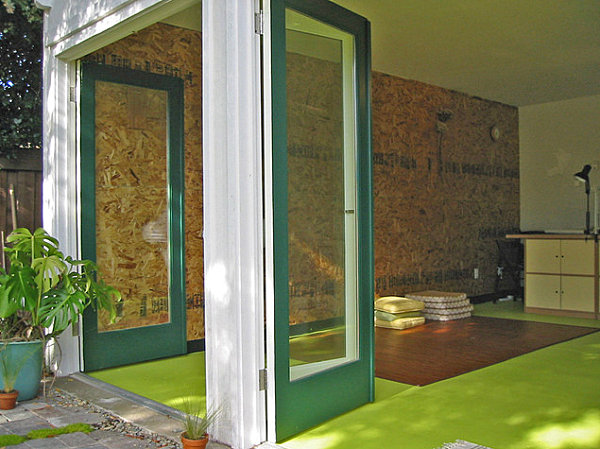 Lime green concrete floor