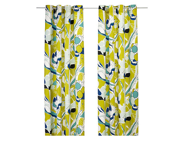 Modern abstract floral curtains