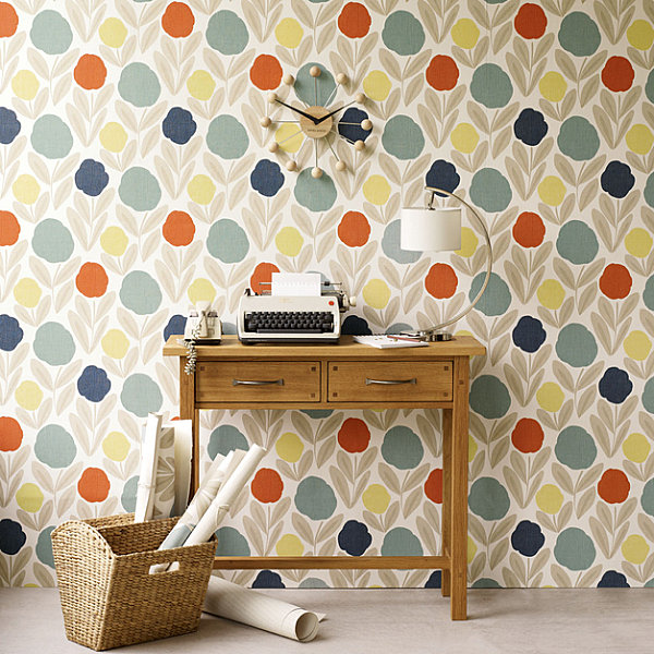 Modern floral wallpaper by Laura Ashley