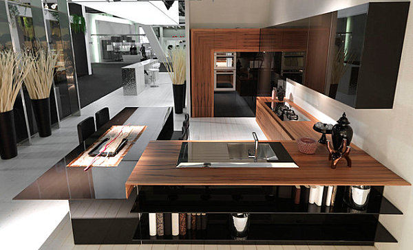 Modern kitchen with interesting decor