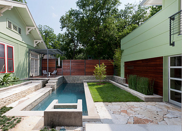 Patio, pool and green