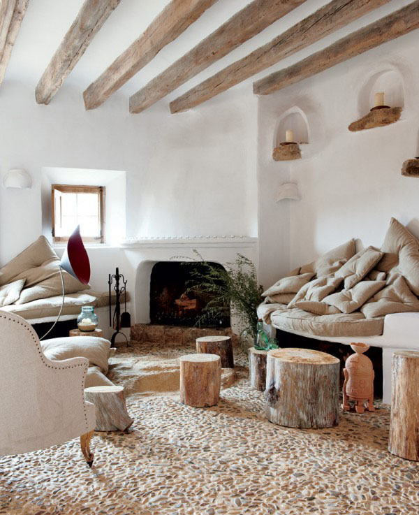 Pebbles and small stones for a natural interior design (8)