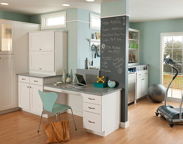 Recycled glass countertops in a modern space