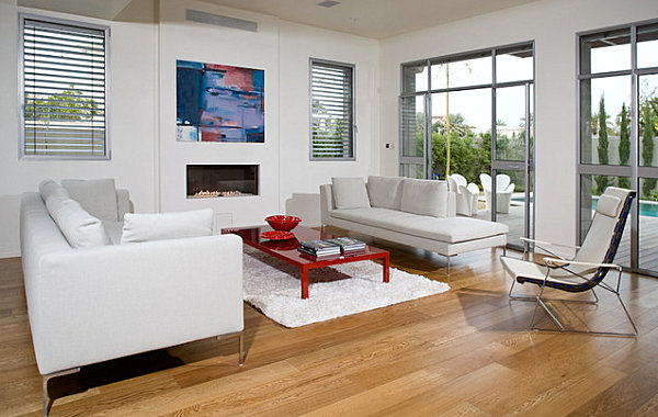 Red lacquered coffee table