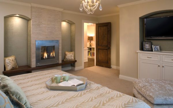 Simple fireplace for a cozy bedroom