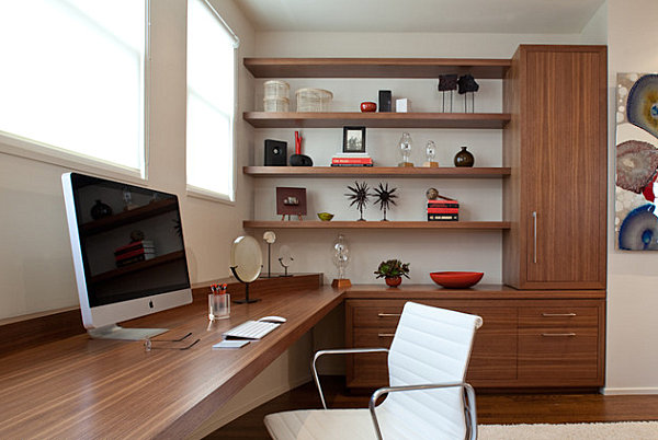 Sleek storage in a home office