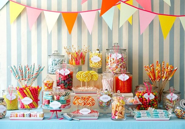 Spring party candy table