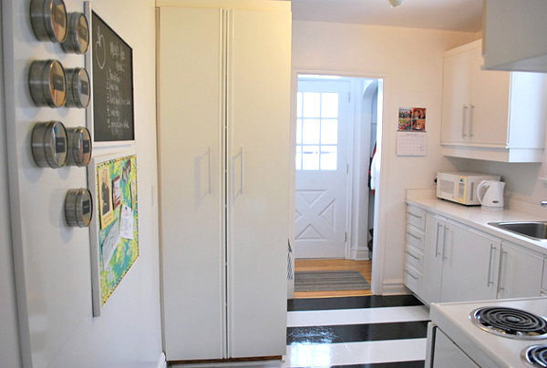 Striped kitchen floor