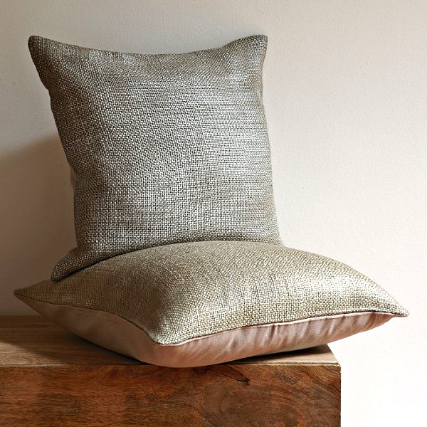 Subtle metallic pillow covers