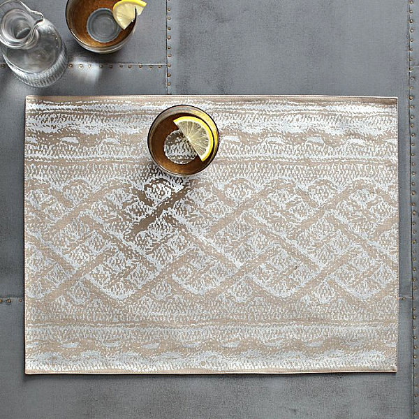 Subtle metallic placemats