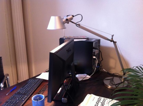 Tolomeo Desk Lamp Over Computer Monitor