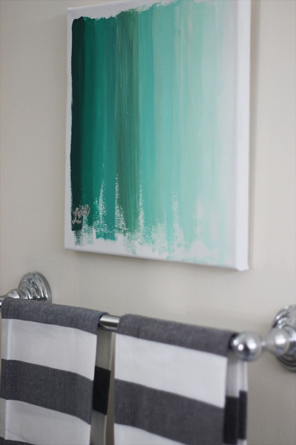 Turquoise ombre canvas wall art