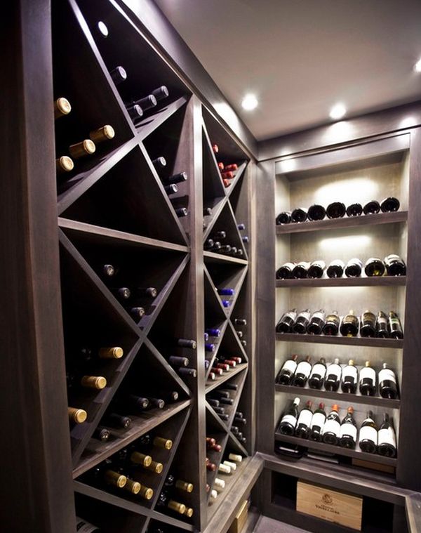 Unique cabinets to display an impressive wine collection