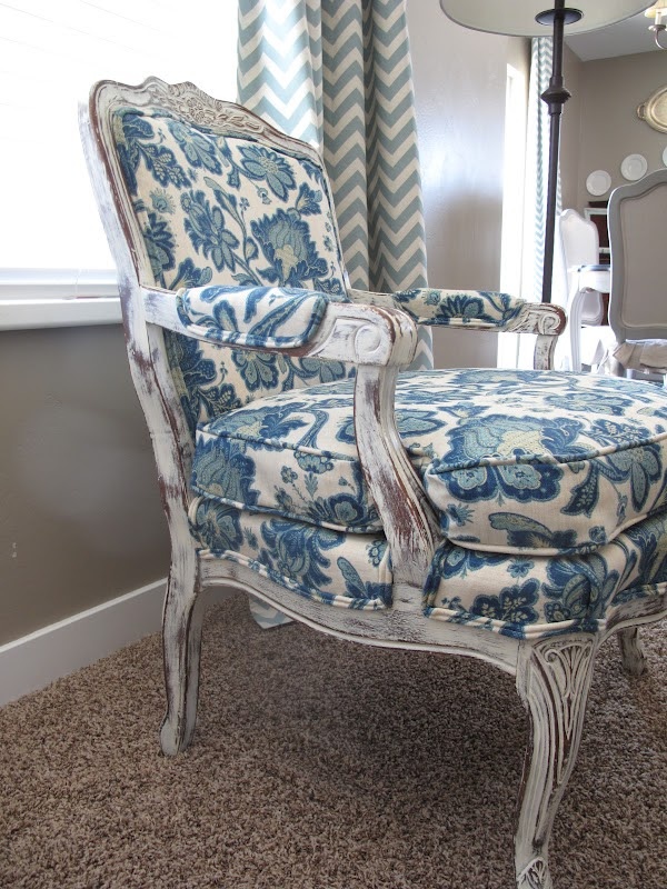 Blue And White Upholstered Dining Chairs